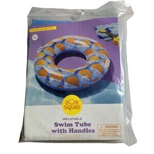 Sun Squad Inflatable Swim Tube with Handles - 36 Inch Diameter NEW